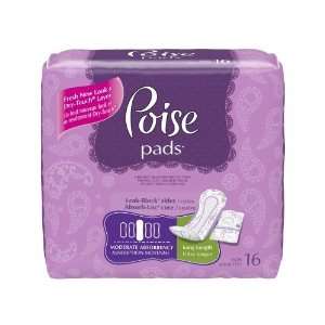 Poise Pads, Moderate Absorbency   Long, Cs/96
