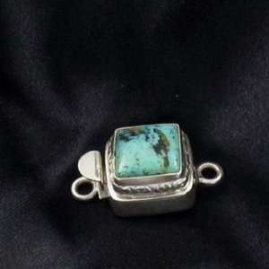  AQUA TURQUOISE CUSHION STERLING CLASP 10mm~ Everything 