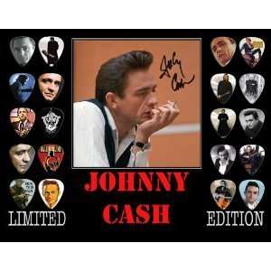  Johnny Cash Framed 20 Guitar Pick Set Platinum Musical 