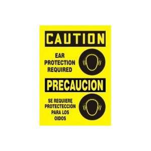  CAUTION EAR PROTECTION REQUIRED (W/GRAPHIC ) (BILINGUAL 