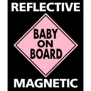  Baby on Board Magnet Vehicle Magnetic Sign Reflective Pink 