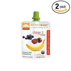 Happy Baby Stage 2 Pouch Foods Organic Banana, Beets & Blueberry 