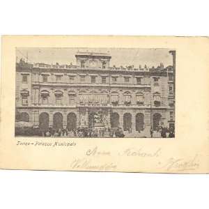   1900 Vintage Postcard Palazzo Municipale Torino Italy 