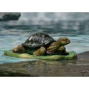    Green Turtle on Lily Pad Floats in pool or pond