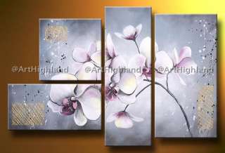   Abstract Oil Painting Paintings Canvas Wall Art Decoration Set Orchid