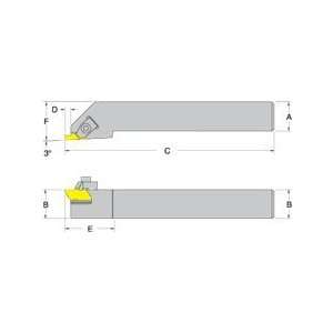 NS R/L Threading Toolholders NSL24 4D, Center Height 1.500, OAL 6.0 