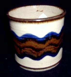 Vintage Evangel Pottery New Mexico Blue Flower Pot  