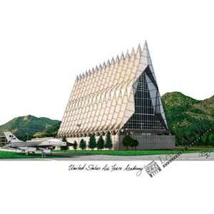  United States Air Force Academy Campus Images Lithograph 