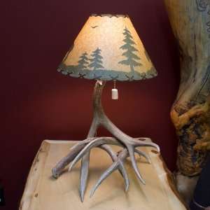  Triple Whitetail Antler Table Lamp
