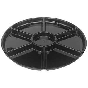   Stakmates 18 6 Compartment Black Catering Tray 25/CS