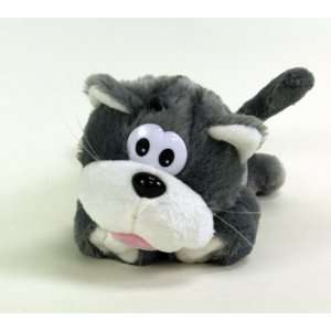  Cat Grey LOL Rollover Laughing Plush Toy, Battery Operated 