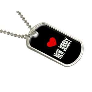 New Jersey Love   Military Dog Tag Luggage Keychain