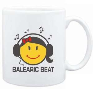  Mug White  Balearic Beat   female smiley  Music Sports 