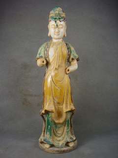 Fine Chinese Pottery *Guan Yin* Three Color *San Cai*  