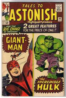 TALES to ASTONISH #60,Giant man, Hulk, Kirby, Ditko, VG  