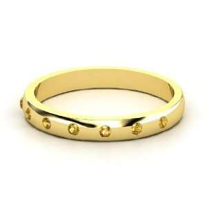 Button Band, 14K Yellow Gold Ring with Citrine