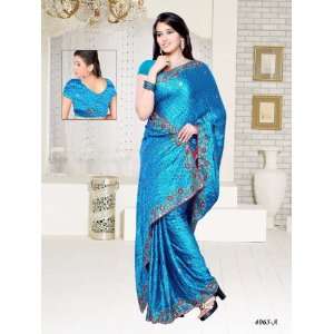  Designer Gajji Silk Bandhani Style Saree with Resham Work 