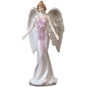  Guardian Angel with Open Arms in Pink Dress Porcelain 