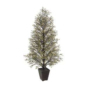   Potted Gold & Black Glittered Berry Christmas Topiary Tree #XBZ728 GO