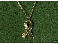 Support Our Troops Tribute Yellow Ribbon Pendant  