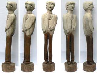 Striking large folky unusual carving of man. 1930s 40s  