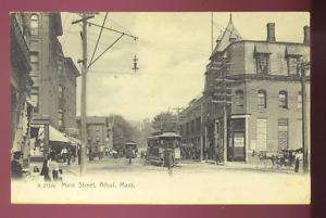 ATHOL, MA ~ MAIN STREET TROLLEY MOXIE SIGN used c. 1905  
