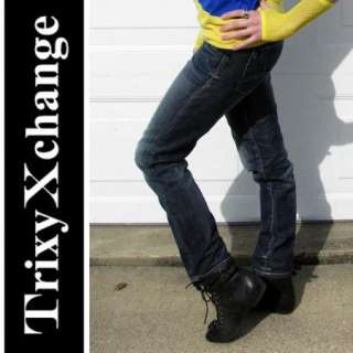 STAR RAW DENIM WOMENS Dark Sraight Leather Jeans 25  