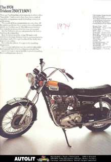 1974 Triumph Trident 750 Motorcycle Brochure  