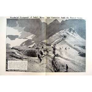   Italy Mountains Soldiers Snow Trenches World War 1915