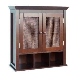   Fashions Cane 2 Door Wall Cabinet with Cubbies, 1 ea