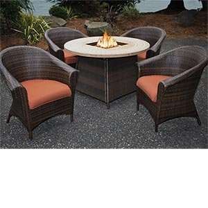 Barcelona 5 pc Fire Dining Set Includes 4 Chairs & Fire Dining Table 
