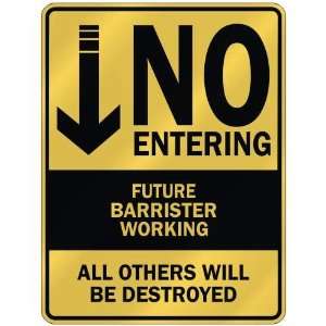   NO ENTERING FUTURE BARRISTER WORKING  PARKING SIGN 