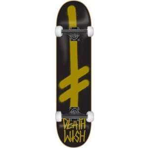  Deathwish Gang Logo Complete Skateboard   8.0 Black/Gold w 