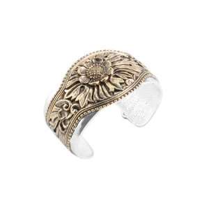  Barse Bronze Carved Floral Cuff Jewelry