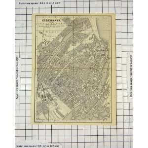  Antique Map Germany Street Plan Kobenhavn Citadellet