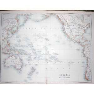  BARTHOLOMEW BLACKS MAP 1890 OCEANIA PACIFIC AUSTRALIA 