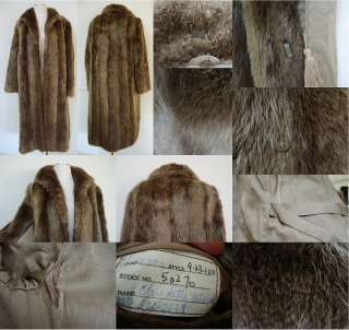 VINTAGE RACCOON FUR LINED LONG COAT JACKET TRENCH  