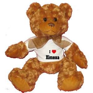  I Love/Heart Ximena Plush Teddy Bear with WHITE T Shirt 