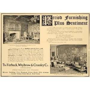  1906 Ad Verbeck Whybrow Crossley Period Home Furnishing 