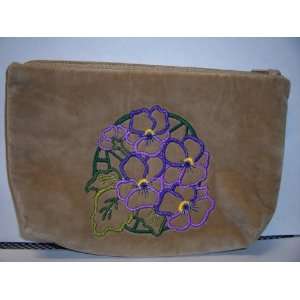   Purse with Circular Purple Flowers Handmade by the Women in Belarus