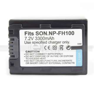 NP FH100 Battery for Sony HDR SR12 SR82 DCR HC20 CX12  