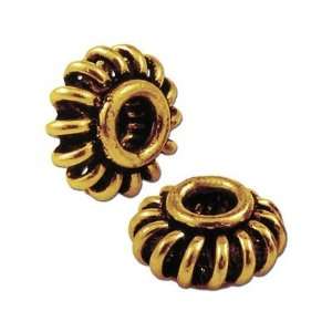 11mm Brass Plated Antique Gold Rondelle Beads Jewelry