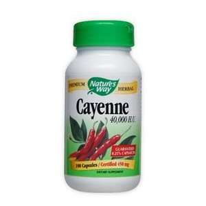  Cayenne Pepper 450 mg 100 Capsules   Natures Way Health 