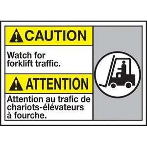 CAUTION WATCH FOR FORKLIFT TRAFFIC (W/GRAPHIC) Sign   10 x 14 Aluma 