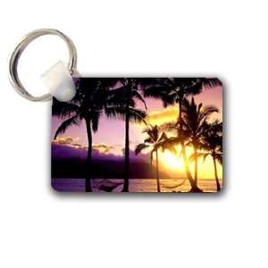  Palm Trees Sunset Beach Keychain Key Chain Great Unique 