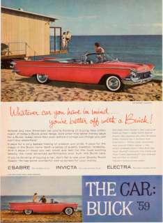 1959 Buick LeSabre Convertible Photo Beach print ad  