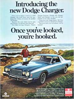 1976 Tom Selleck photo Dodge Charger Daytona print ad  