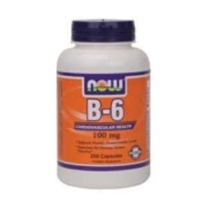 Vitamin B 6 (Pyridoxine HCL) 100 mg 250 Capsules NOW Foods 