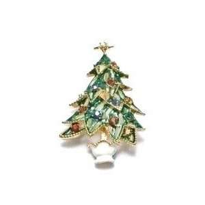  2.5 White & Gold Christmas Tree Pin