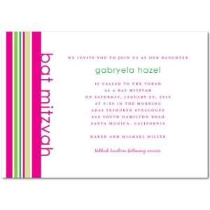 Bar, Bat Mitzvah Invitations   Standout Stripes By Simply Put For Tiny 